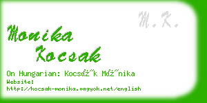 monika kocsak business card